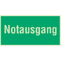 Rettungszeichen-Zusatz-Schilder "Notausgang"