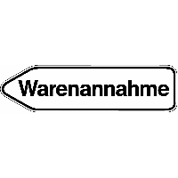 Wegweiser-Schilder "Warenannahme"