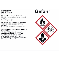 Methanol - Gefahrstoffetiketten zur internen Verwendung, GHS/CLP
