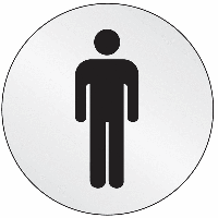 Edelstahl-Symbol-WC-Schilder "Herren WC"