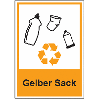 Recycling-Piktogramm-Schilder "Gelber Sack"