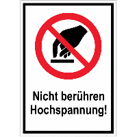 Nicht berühren Hochspannung! - Schilder mit Sicherheitszeichen Elektrotechnik, magnetisch
