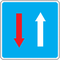 Wartepflicht für Gegenverkehr - Verkehrszeichen für Österreich, StVO