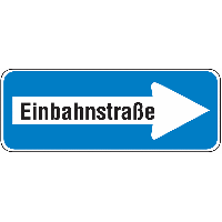 Einbahnstraße rechtsweisend - Verkehrszeichen für Deutschland, StVO, DIN 67520