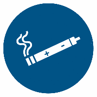 Gebotszeichen "E-Zigaretten erlaubt", praxiserprobt