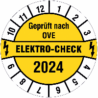 Geprüft nach OVE/Elektro-Check/Jahreszahl 4-stellig - Prüfplaketten für die Elektrofachkraft