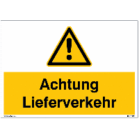 Warnschilder "Achtung Lieferverkehr" Symbol nach EN ISO 7010