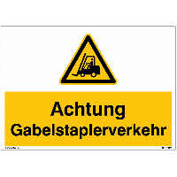 Warnschilder "Achtung Gabelstaplerverkehr" Symbol nach EN ISO 7010