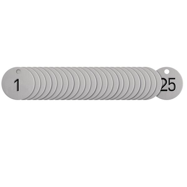 Ventilanhänger aus Aluminium, nummeriert