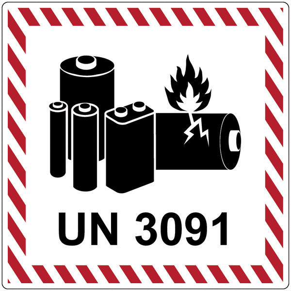 Verpackungskennzeichen für Lithium-Metallbatterien auf Rolle, UN, ADR 2023