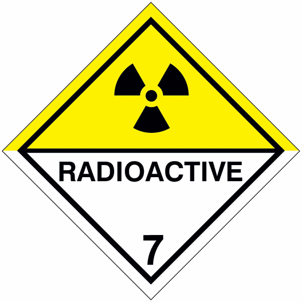 Radioaktiv 7 - Kennzeichnung für den Transport gefährlicher Güter, GGBefG, ADR, ADN, IATA