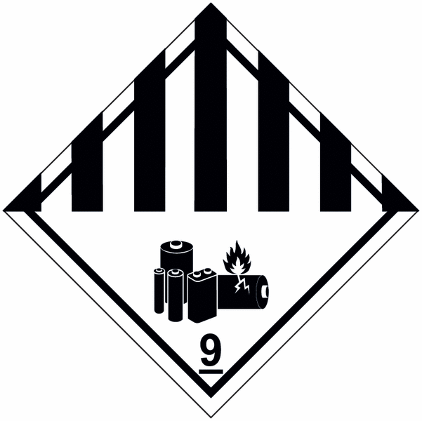 Lithiumbatterien 9A - Kennzeichnung für den Transport gefährlicher Güter, GGBefG, ADR, ADN, IATA