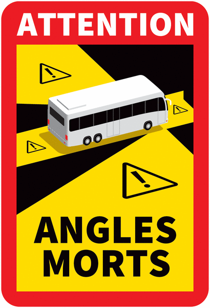 Bus - Tote Winkel Schilder / Angles Morts Schilder für Frankreich, Artikel R.313-32-1