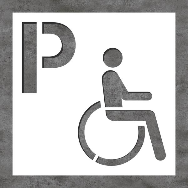 Behindertenparkplatz – Schablonen zur Bodenmarkierung