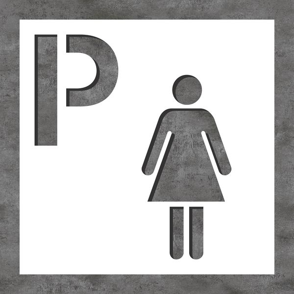 Frauenparkplatz – Schablonen zur Bodenmarkierung