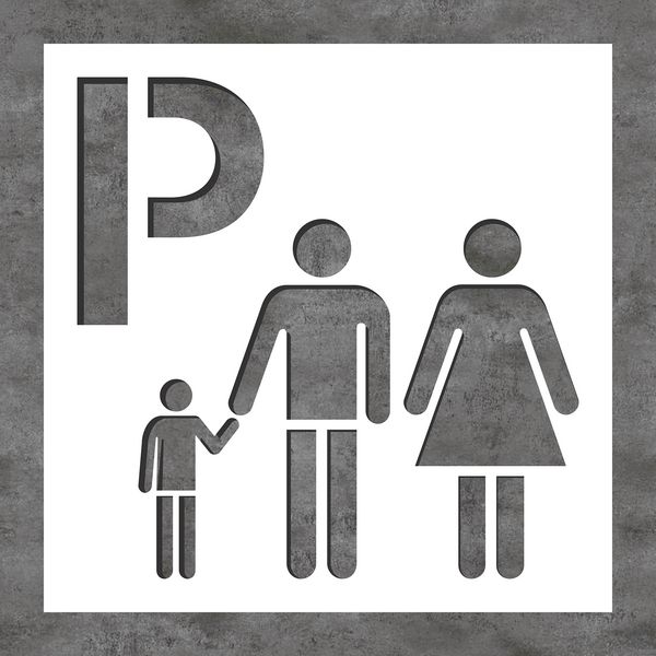 Elternparkplatz – Schablonen zur Bodenmarkierung