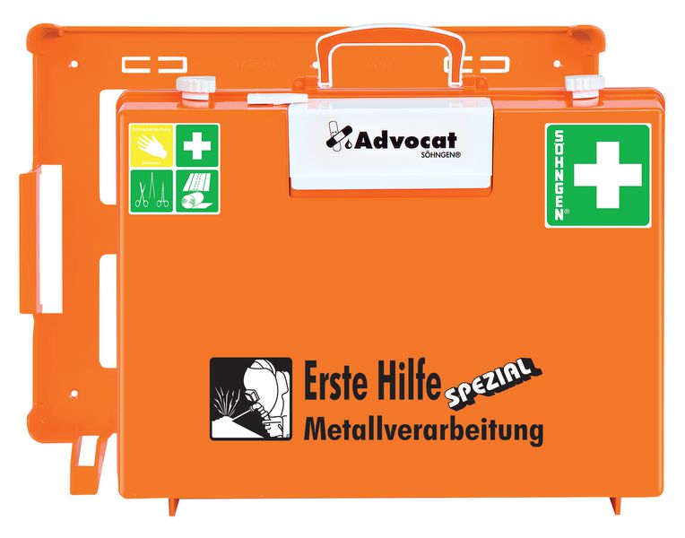 Söhngen Erste-Hilfe-Koffer Advocat "Metallverarbeitung" mit integriertem Pflasterspender, nach DIN 13157