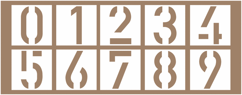 Zahlen Schablonen-Set (0-9), Kunststoff