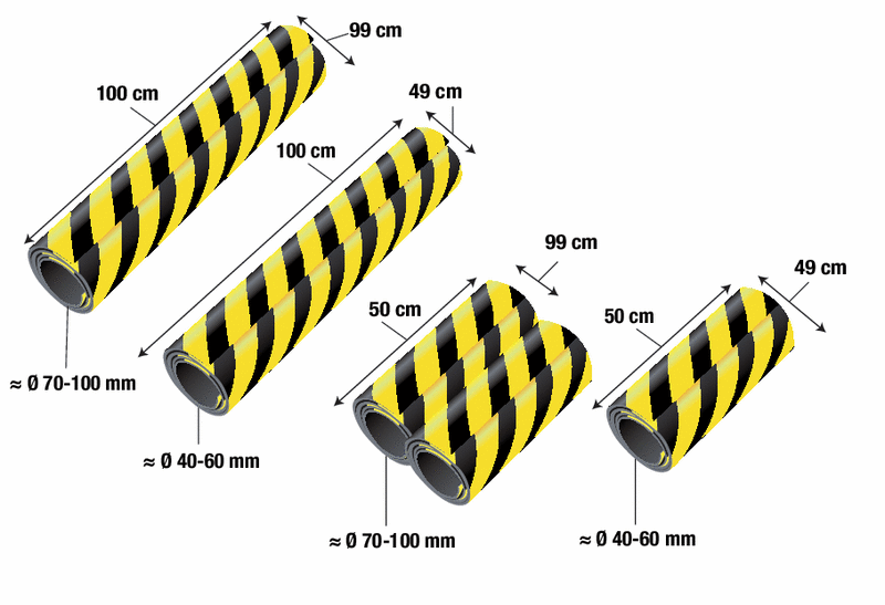 Prevango Pfostenschutz und Säulenschutz Sets aus PE-Schaumstoff, selbsteinrollend