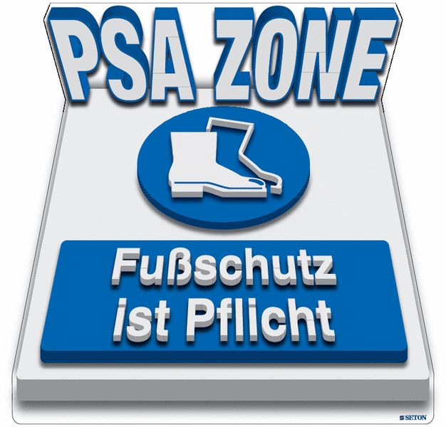 3D-Bodenmarkierung "PSA-ZONE FUßSCHUTZ IST PFLICHT"