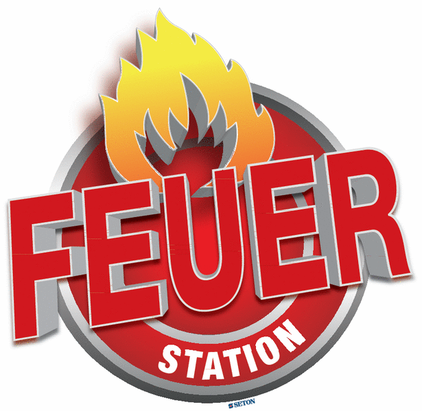 3D-Bodenmarkierung Brandschutzzeichen "Feuerstation Schrift"