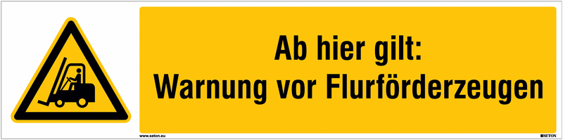 Antirutsch-Mehrsymbol-Bodenmarkierung "Ab hier gilt: Warnung vor Flurförderzeugen"