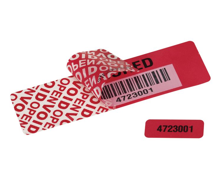 Security Label Sicherheitsetiketten, zweiteilig mit Kleberückstand und Warntext "OPEN VOID"