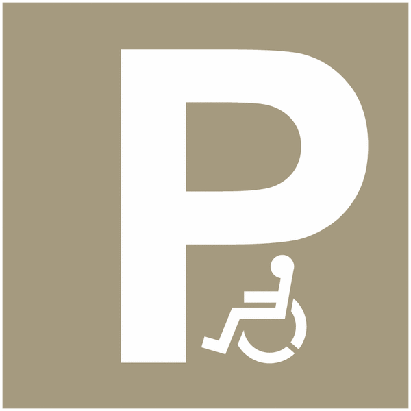 Parkplatz für Behinderte – Schablonen zur Bodenmarkierung
