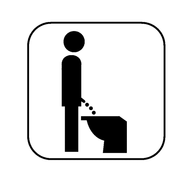 Im Stehen urinieren erlaubt - Piktogramme auf Übertragungsfolie, selbstklebend