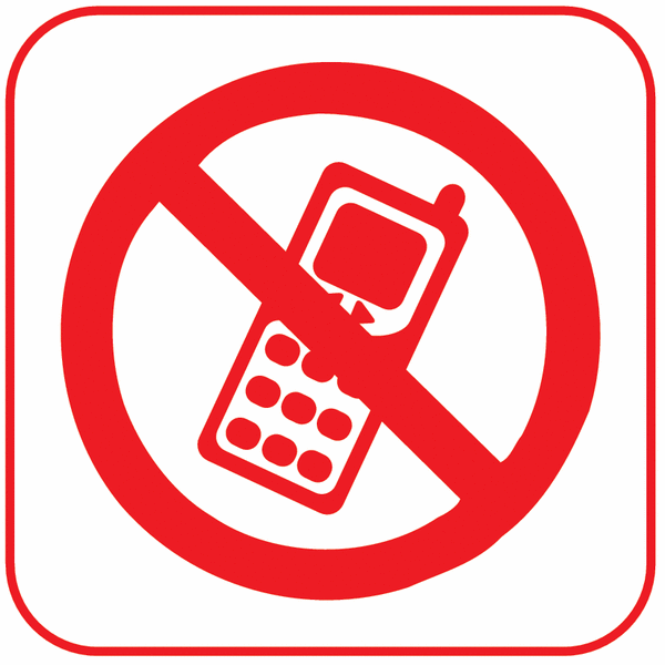 Symbol-Schilder "Handys verboten"