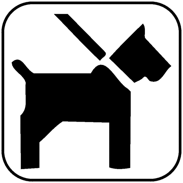 Symbol-Schilder "Hund an der Leine führen"