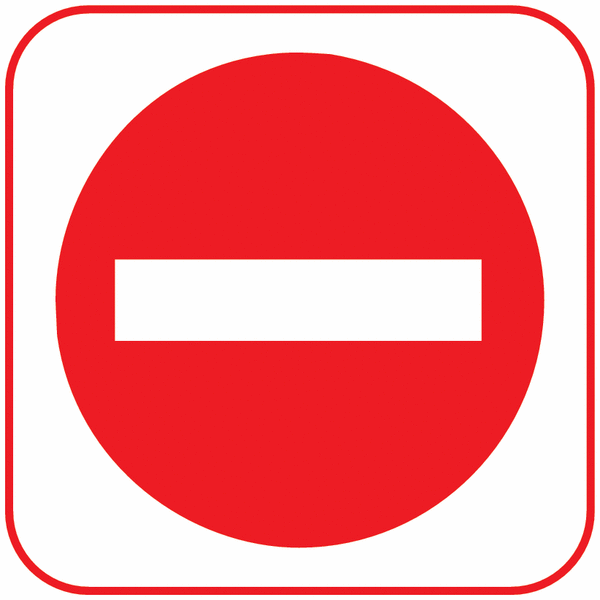 Verbot der Einfahrt - Piktogramme auf Übertragungsfolie, selbstklebend