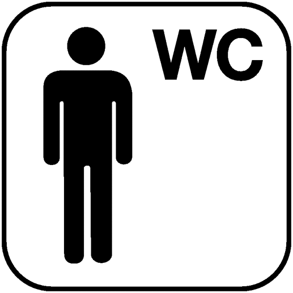 Symbol-WC-Schilder "Herren WC"