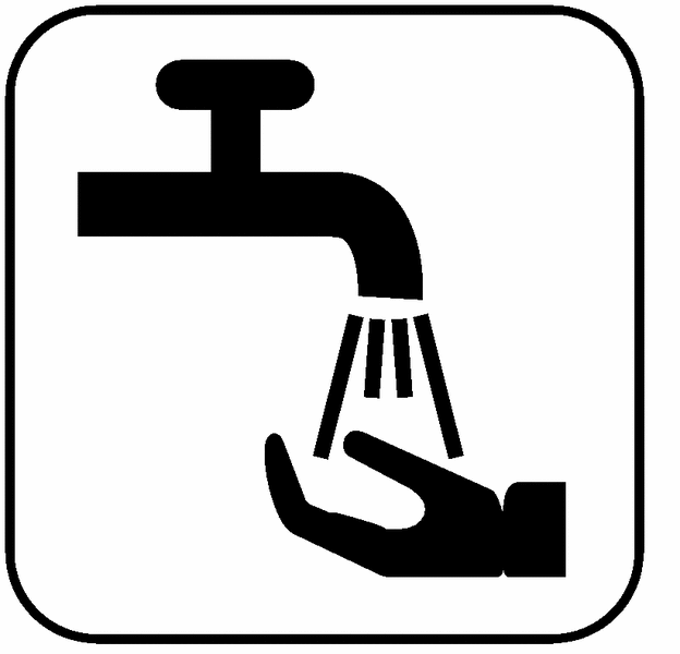 Symbol-WC-Schilder "Hände waschen"