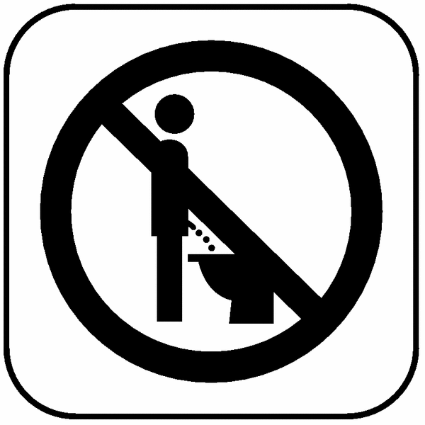 Symbol-WC-Schilder "Nicht im Stehen pinkeln"