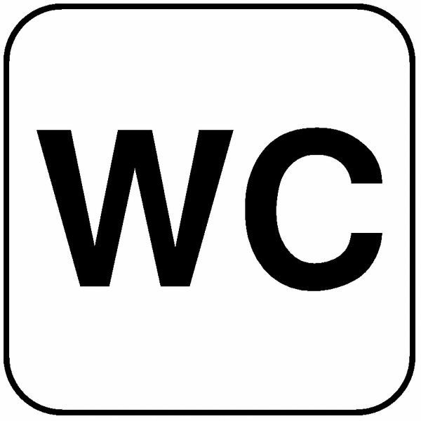 Symbol-WC-Schilder "WC"
