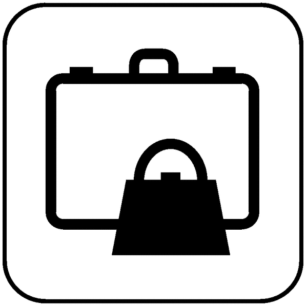 Symbol-Schilder "Gepäckabgabe"