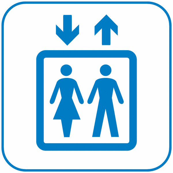 Symbol-Schilder "Aufzug"