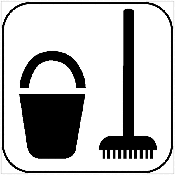 Symbol-Schilder "Reinigungsgeräte"