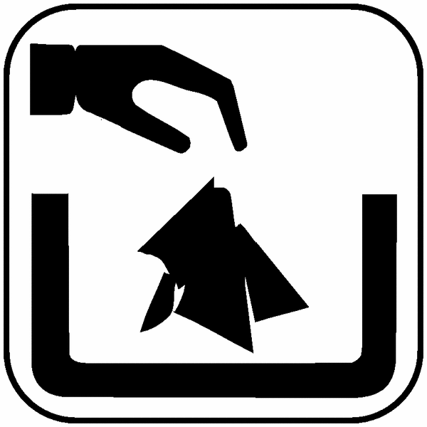 Symbol-Schilder "Abfallbehälter"