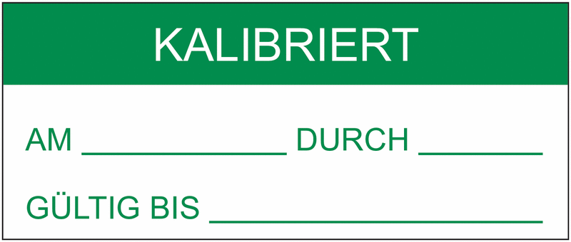Kalibriert - Etiketten, rechteckig, beschriftbar