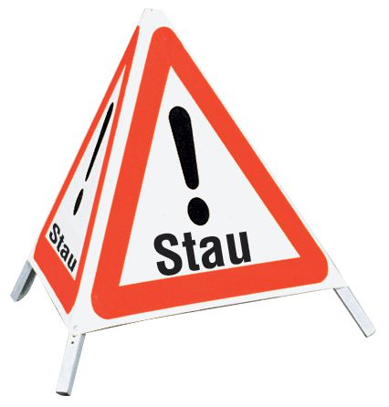 Stau - Faltsignale mit Symbol "Gefahrstelle"