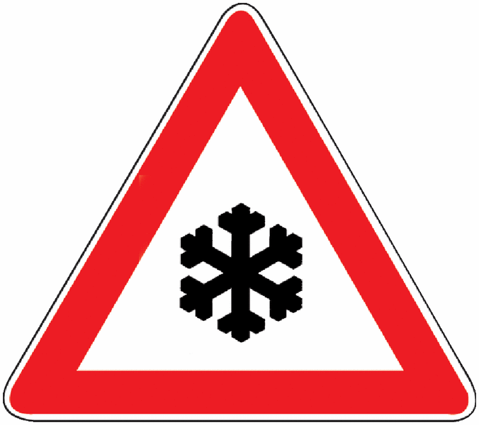 Schnee- oder Eisglätte - Verkehrszeichen für Deutschland, StVO, DIN 67520