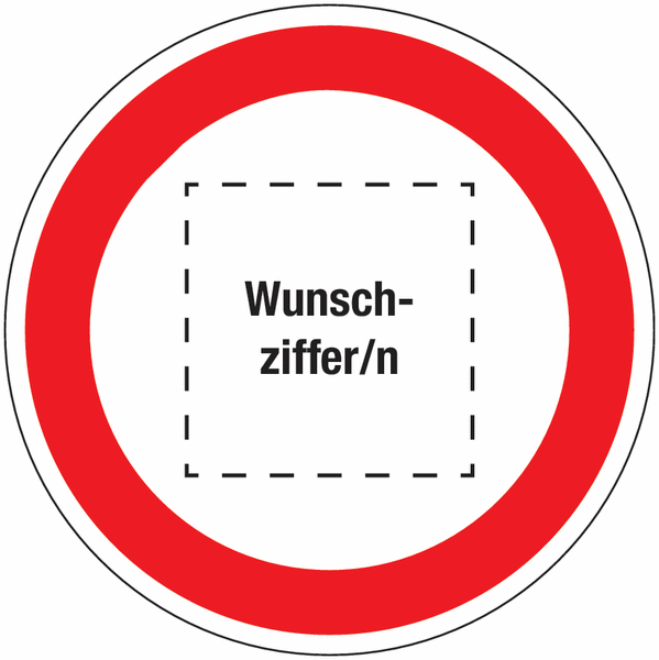 Geschwindigkeitsbeschränkung (erlaubte Höchstgeschwindigkeit) - Verkehrszeichen mit Ziffern nach Wunsch für Österreich, StVO