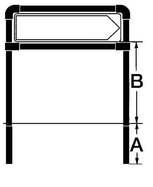 Rohrrahmen für rechteckige/quadratische/pfeilförmige Verkehrszeichen, Österreich