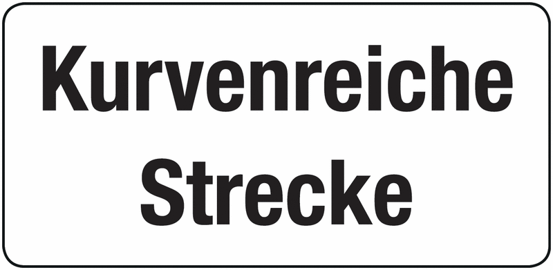 Kurvenreiche Strecke - Verkehrszusatzzeichen für Österreich, StVO