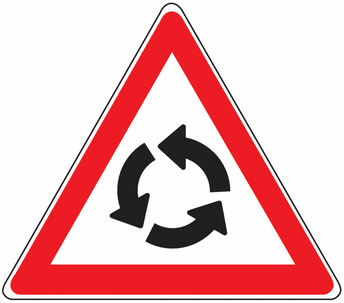 Kreuzung mit Kreisverkehr - Verkehrszeichen für Österreich, StVO