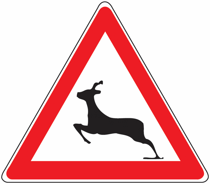 Achtung Wildwechsel - Verkehrszeichen für Österreich, StVO