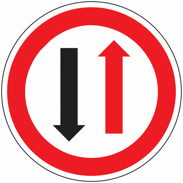Wartepflicht bei Gegenverkehr - Verkehrszeichen für Österreich, StVO