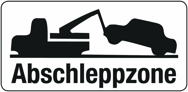 Abschleppzone - Verkehrszusatzzeichen für Österreich, StVO